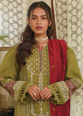 Qline By Qalamkar Embroidered Linen Unstitched 3 Piece Suit - 14
